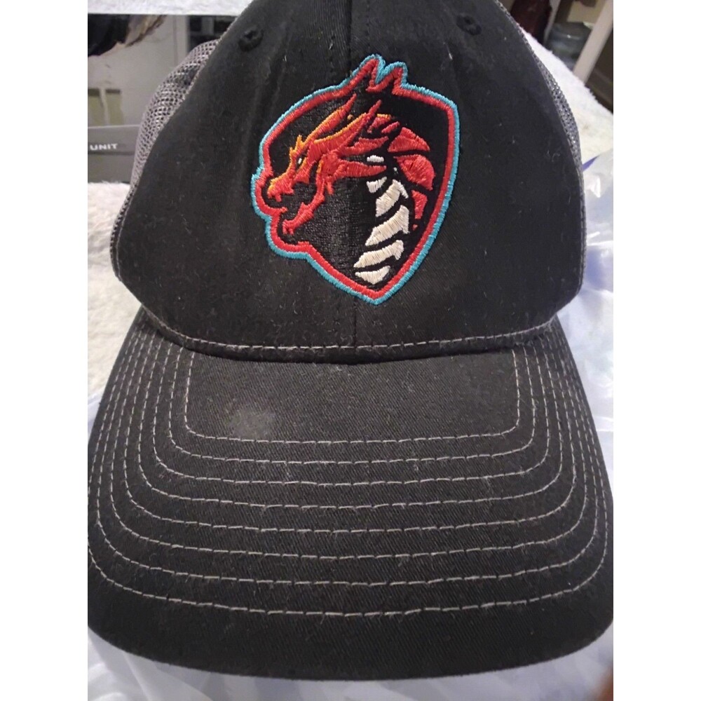 Richardson Dragon Sheild Trucker Black And Red Adjustable Cap
